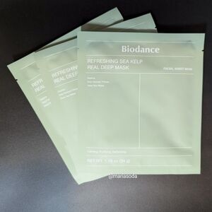 Three Biodance Refreshing Sea Kelp Face Masks Real Deep Sheet Gel